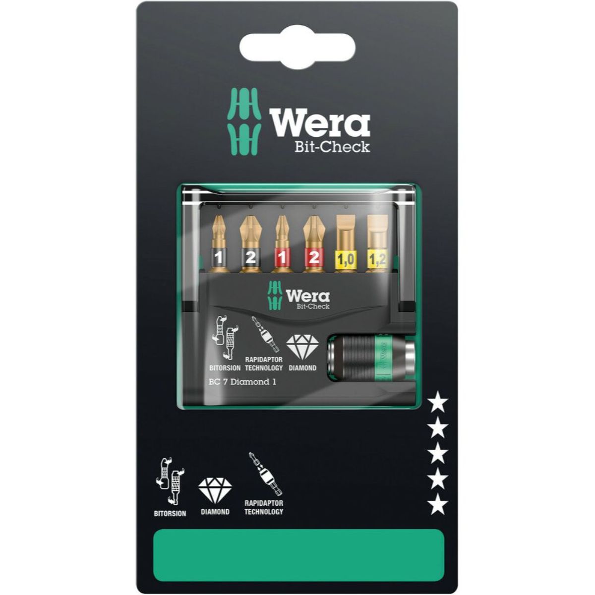 Wera Bit-Check 7 Diamond 1 SB, 7-teilig