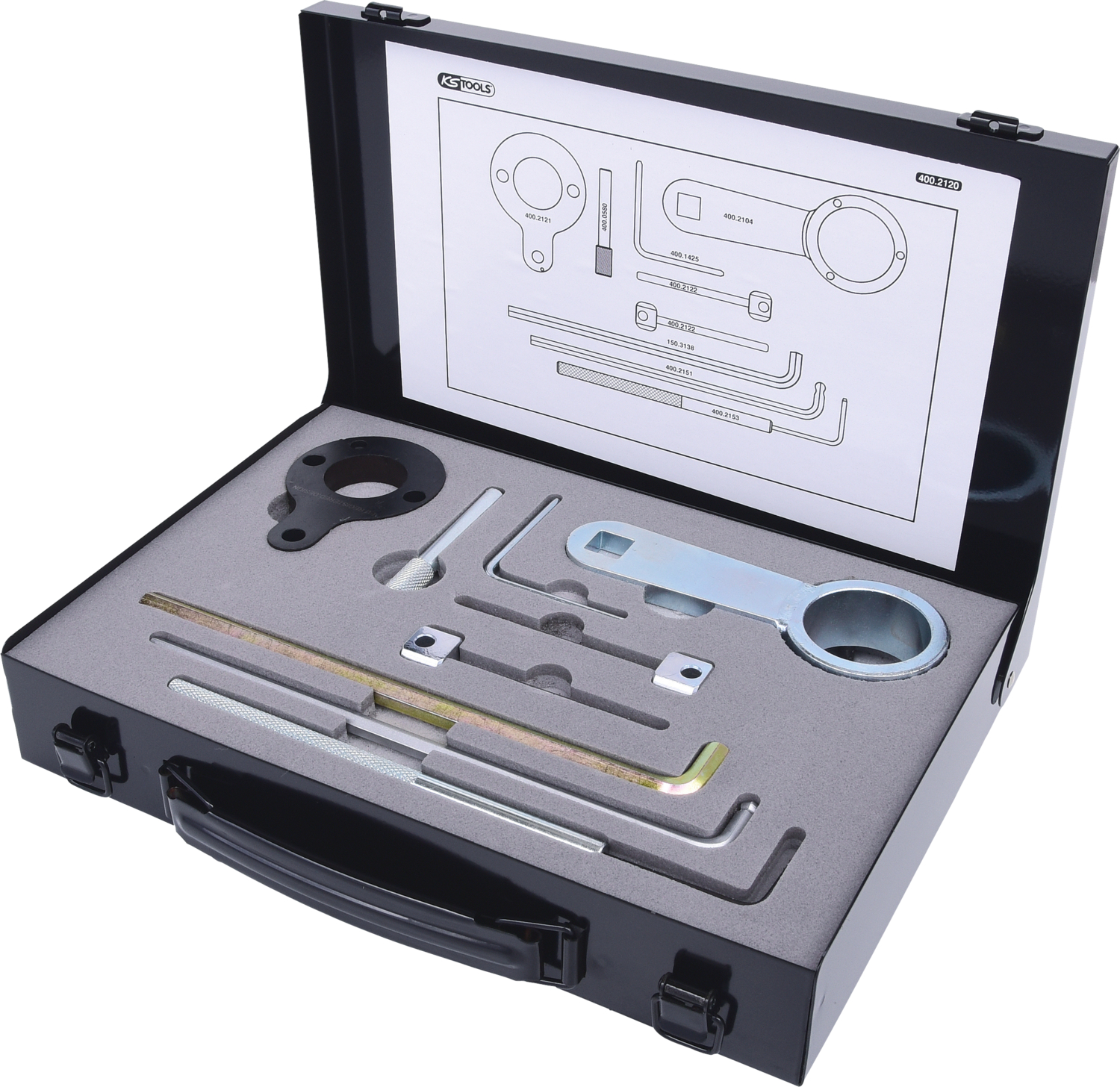 KS Tools Motoreinstell-Werkzeug-Satz für VAG, 9-tlg, Audi, Seat, Škoda, Volkswagen