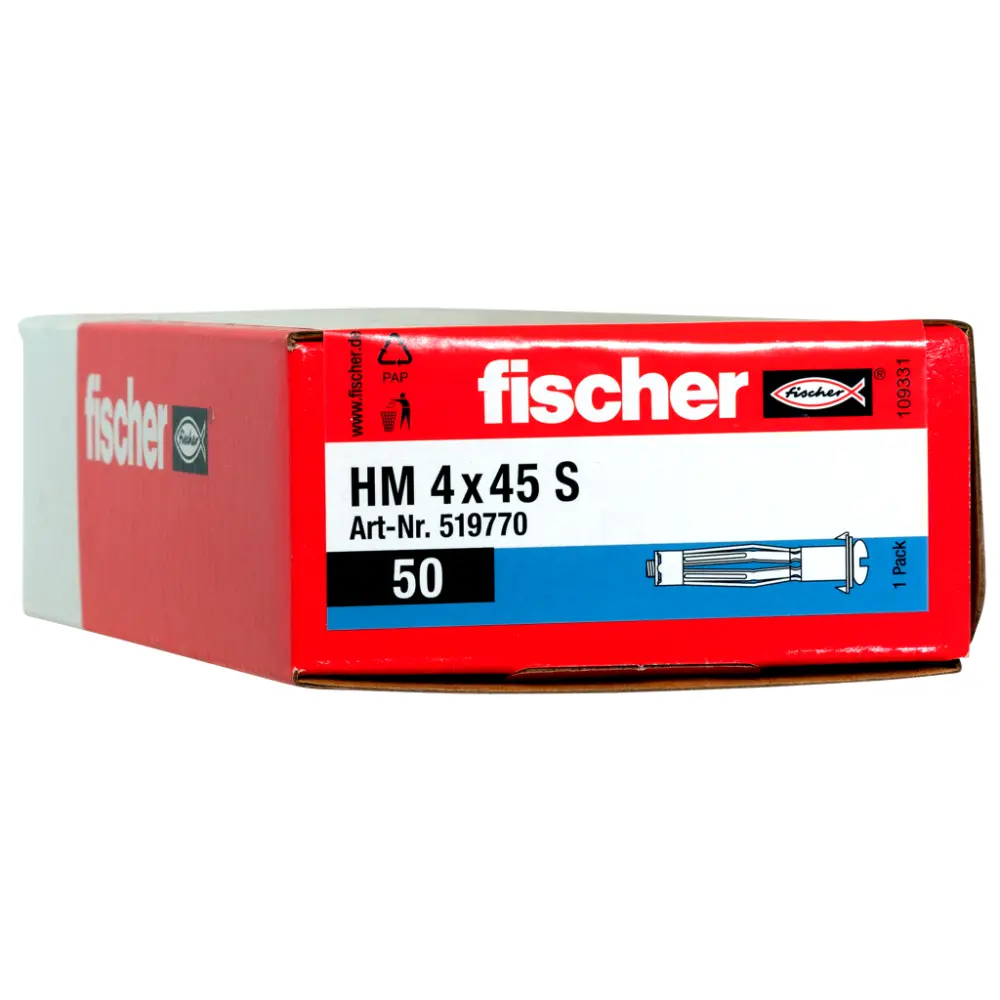 Fischer Hohlraum-Metalldübel HM 4x45 S mit Schraube