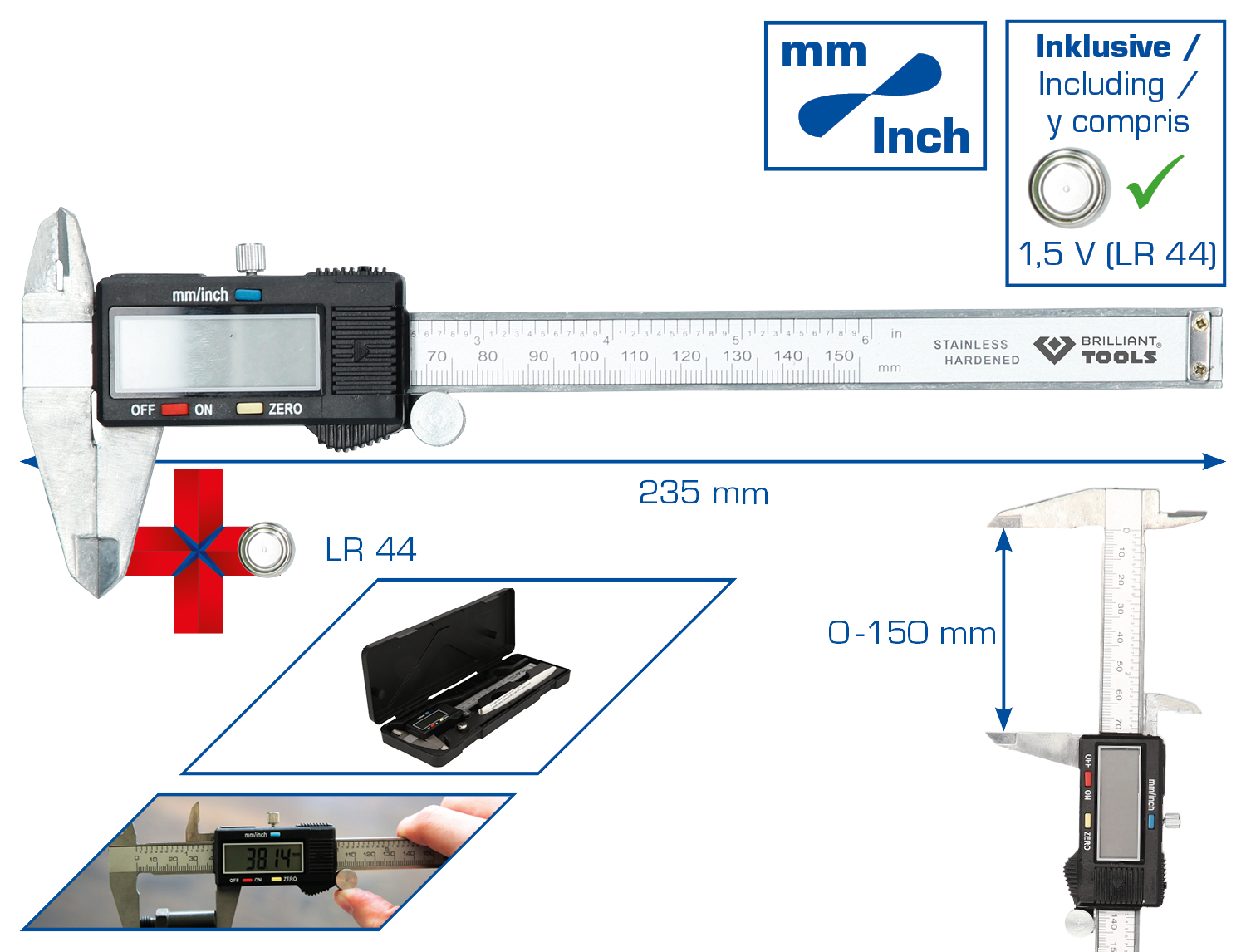 Brilliant Tools Digitaler Messschieber - BT114900