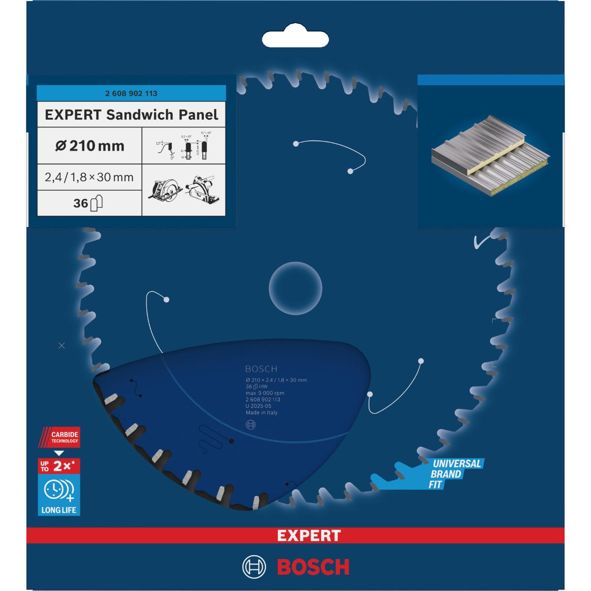 Bosch EXPERT Steel Kreissägeblatt, 210x30 mm,Z36