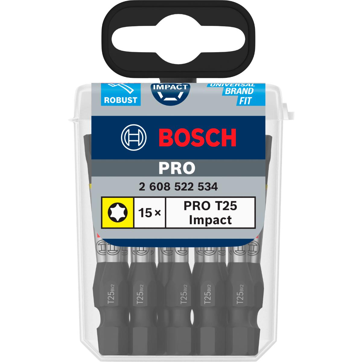 Bosch PRO Torx Impact Bit,T25,55 mm - 15 Stück