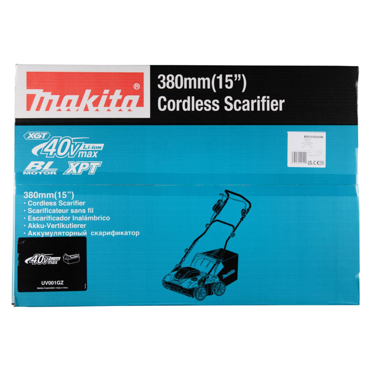Makita Akku-Vertikutierer XGT - 40V max. - 38 cm - 50 l - UV001GZ