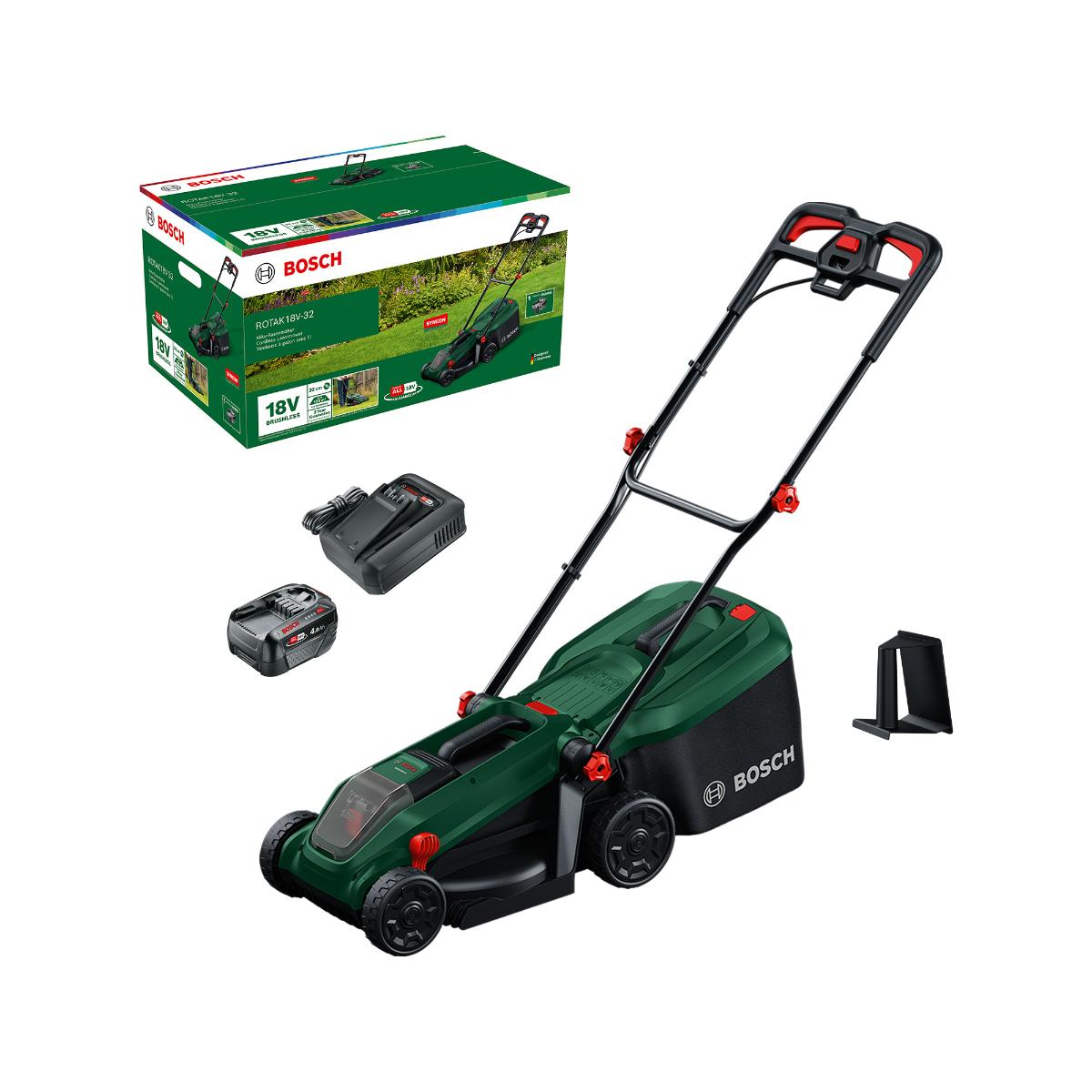 Bosch Akku-Rasenmäher Rotak 18V-32, 1x Akku PBA 18V 4.0Ah