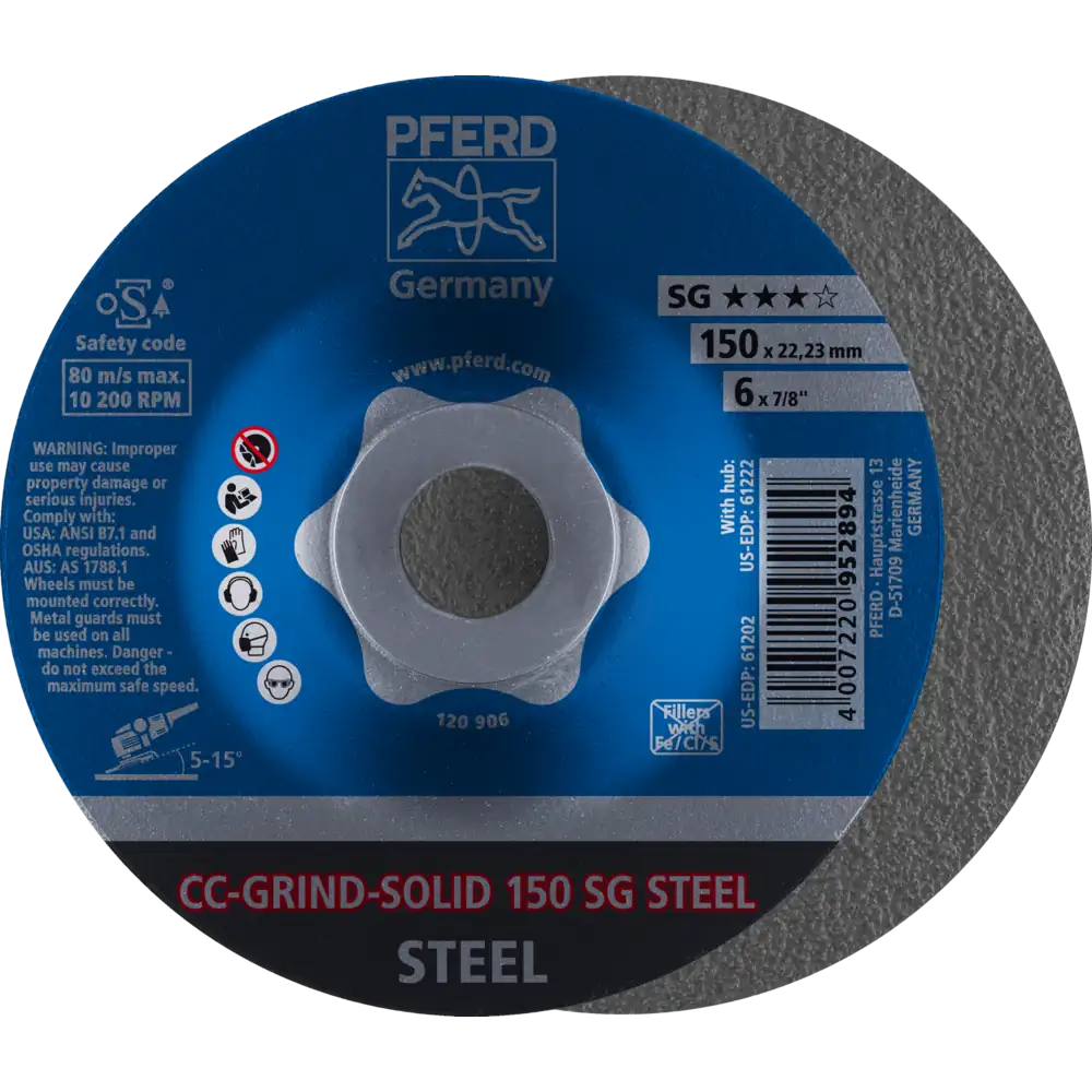 PFERD TOOLS CC-GRIND-SOLID Schleifscheibe Leistungslinie SG STEEL für Stahl