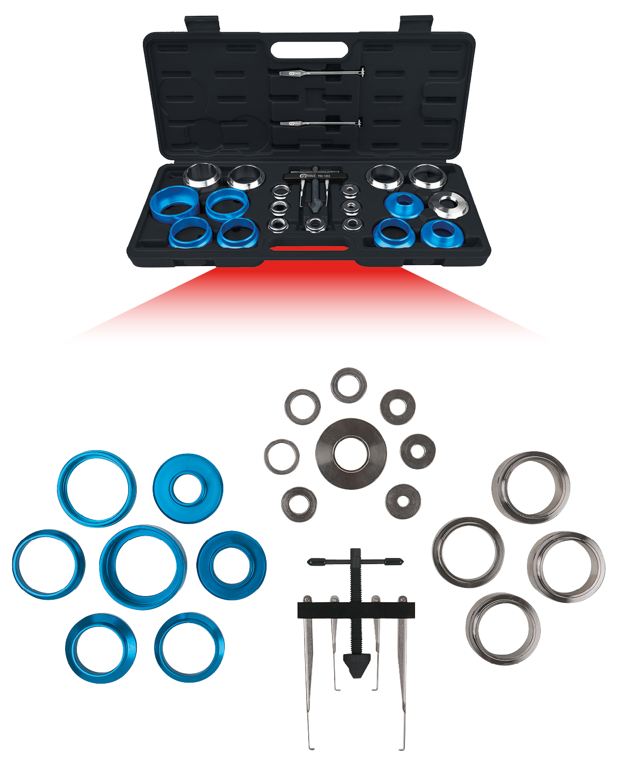 KS Tools Wellendichtring und Simmerring Montagewerkzeug-Satz, 24-tlg