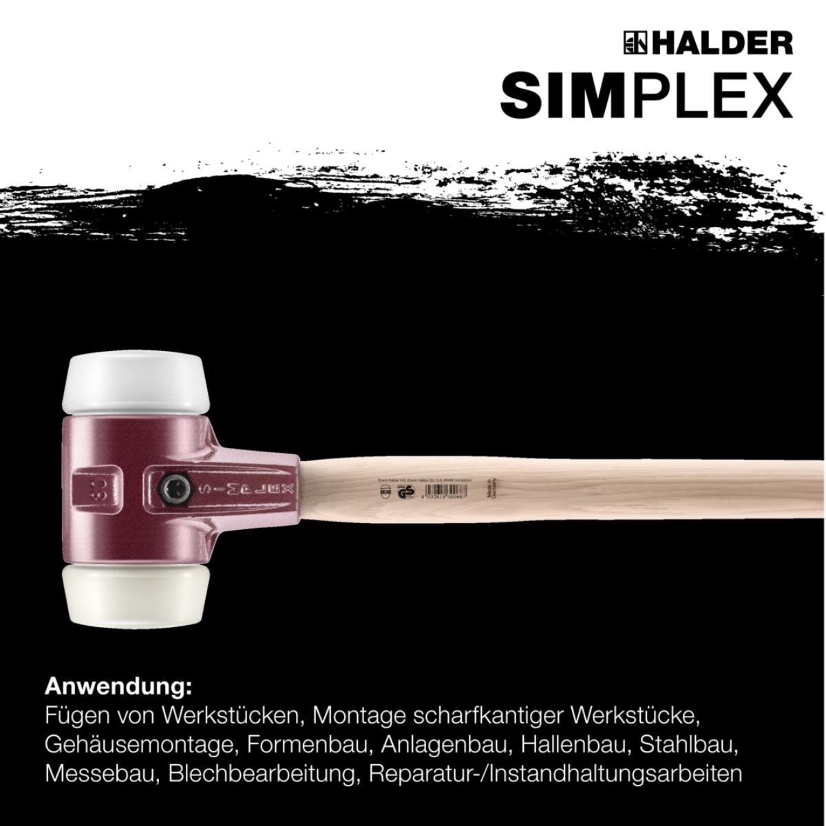 HALDER SIMPLEX - Vorschlaghammer mit Tempergussgehäuse und Hickorystiel, Superplastik / Nylon