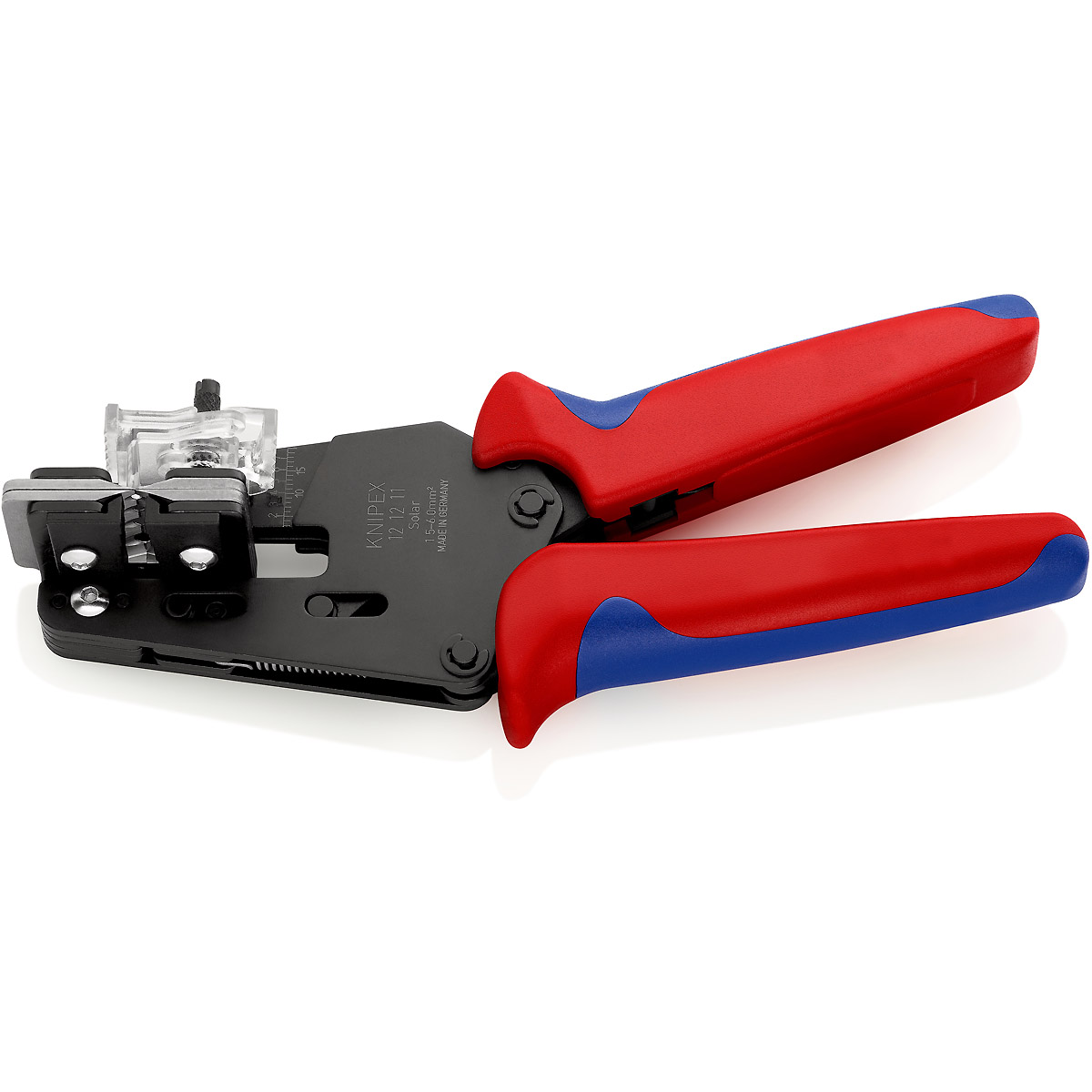 KNIPEX Präzisions-Abisolierzange mit Formmessern 195 mm brüniert mit Mehrkomponenten-Hüllen