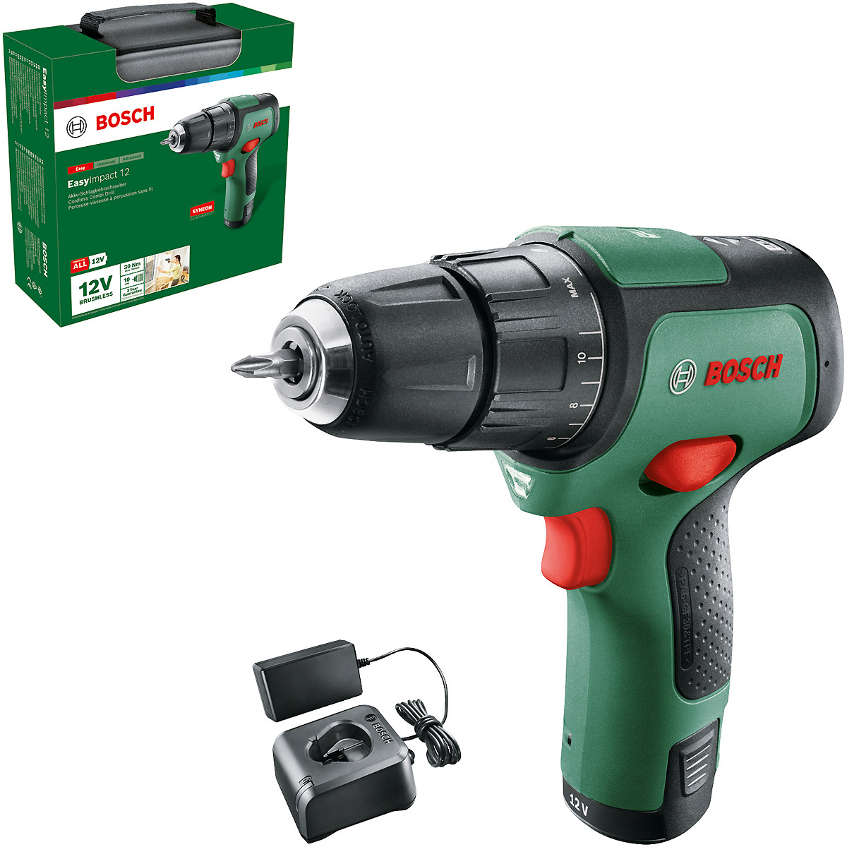Bosch Akku-Zweigang-Schlagbohrschrauber EasyImpact 12: 1x Akkupack (2,0 Ah), Ladegerät