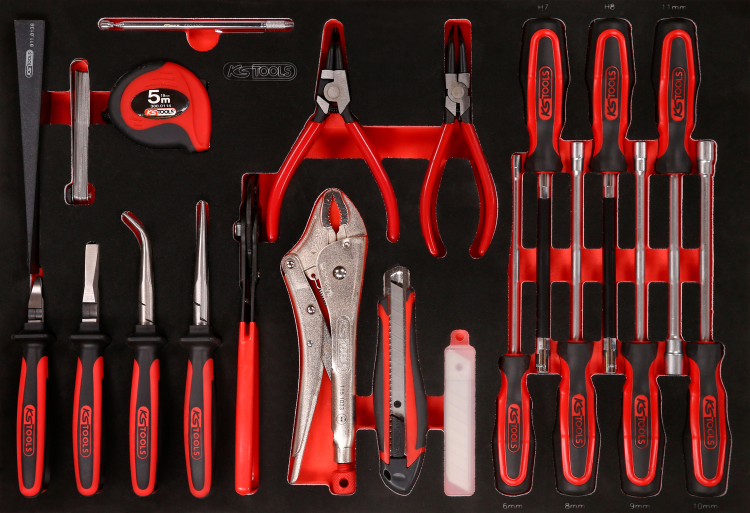 KS Tools Schraubendreher- - und Zangen-Satz in Schaumstoffeinlage, 32-tlg