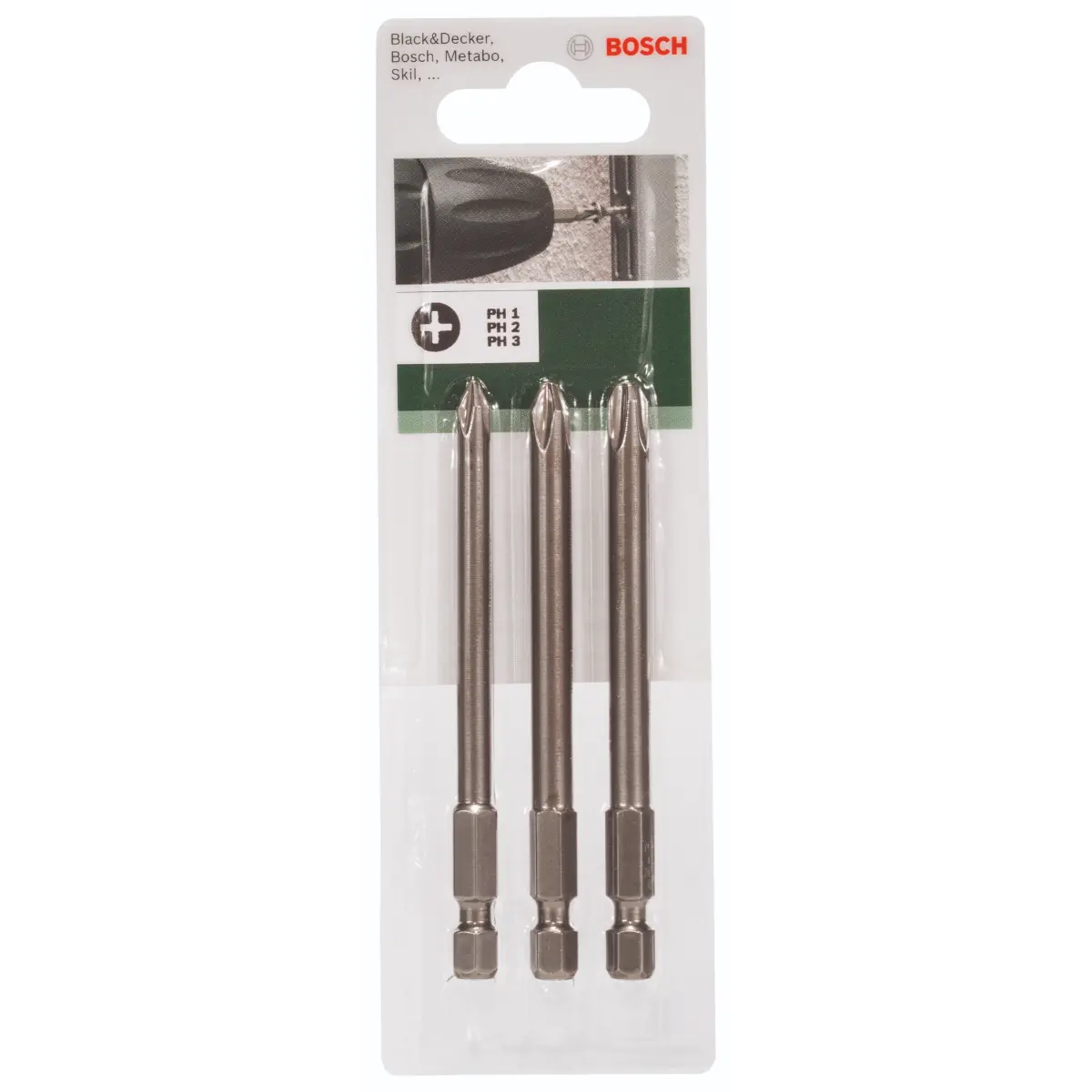 Bosch Schrauberklingen-Set für Phillips-Kreuzschlitzschrauben (PH), 3-tlg.