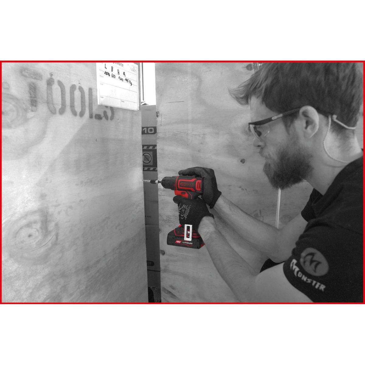 KS Tools eMONSTER Brushless-Akku-Bohr-Schrauber-Satz, 4-tlg