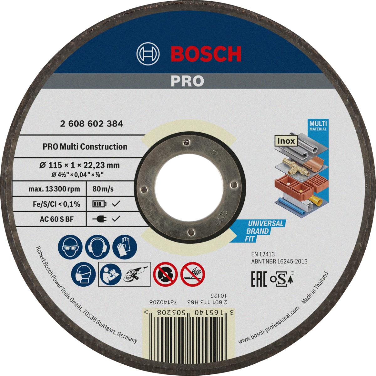 Bosch PRO Trennscheibe gerade Rapido Multi Construction ACS 60 V BF