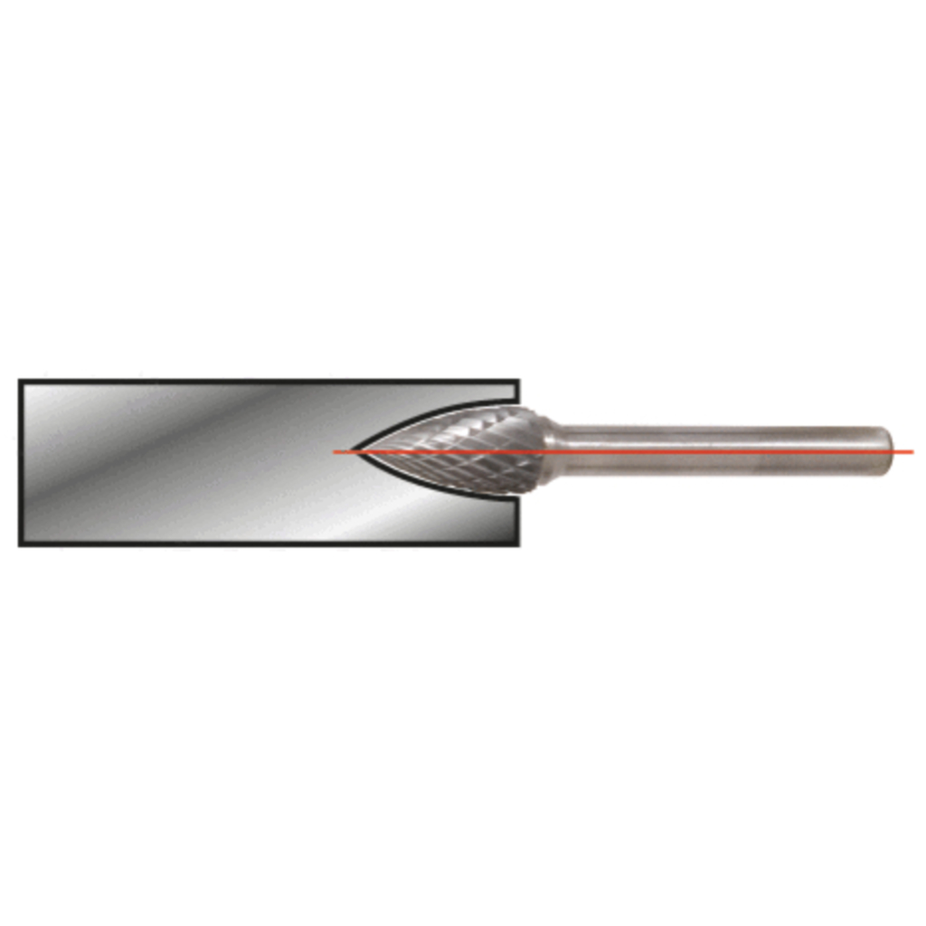 KS Tools HM Spitzbogen-Frässtift Form G