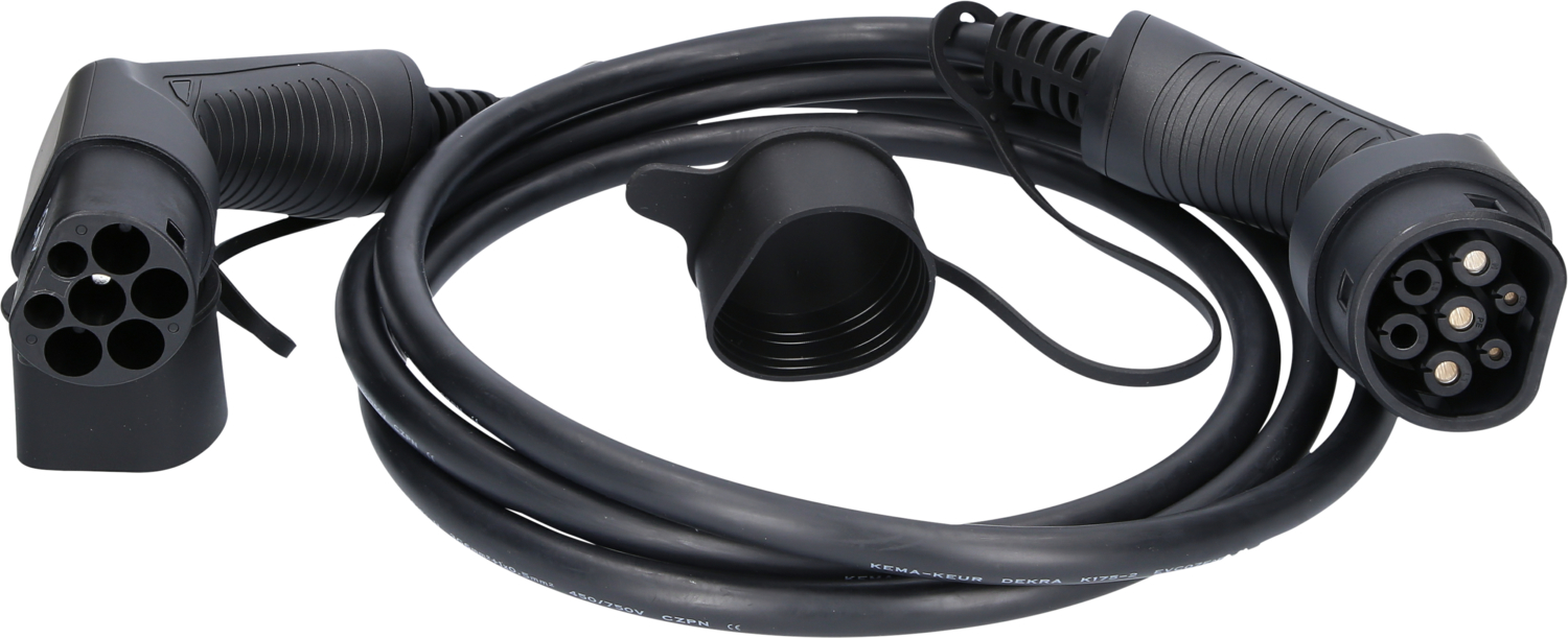 efuturo Ladekabel gerade, Typ 2 auf Typ 2 Stecker, 1 Phase, bis zu 7,4 kW, 32 A, 230 V, Mode 3, 3m