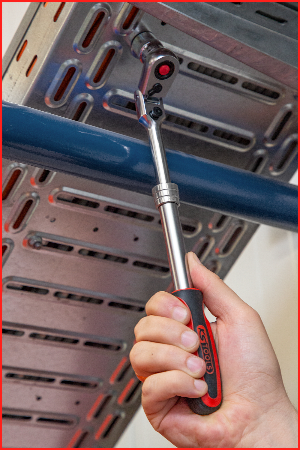 KS Tools 1/2" SlimPOWER Teleskop-Gelenk-Umschaltknarre, 72 Zahn