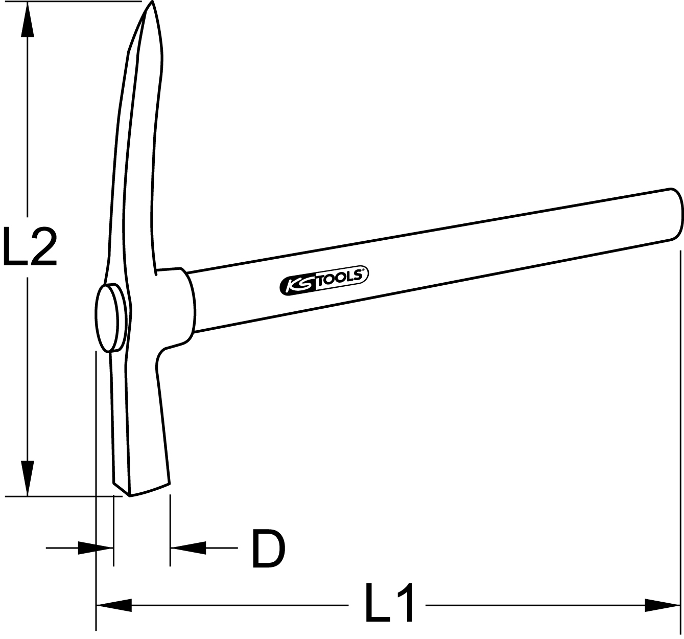 KS Tools Maurerhammer, amerikanische Form
