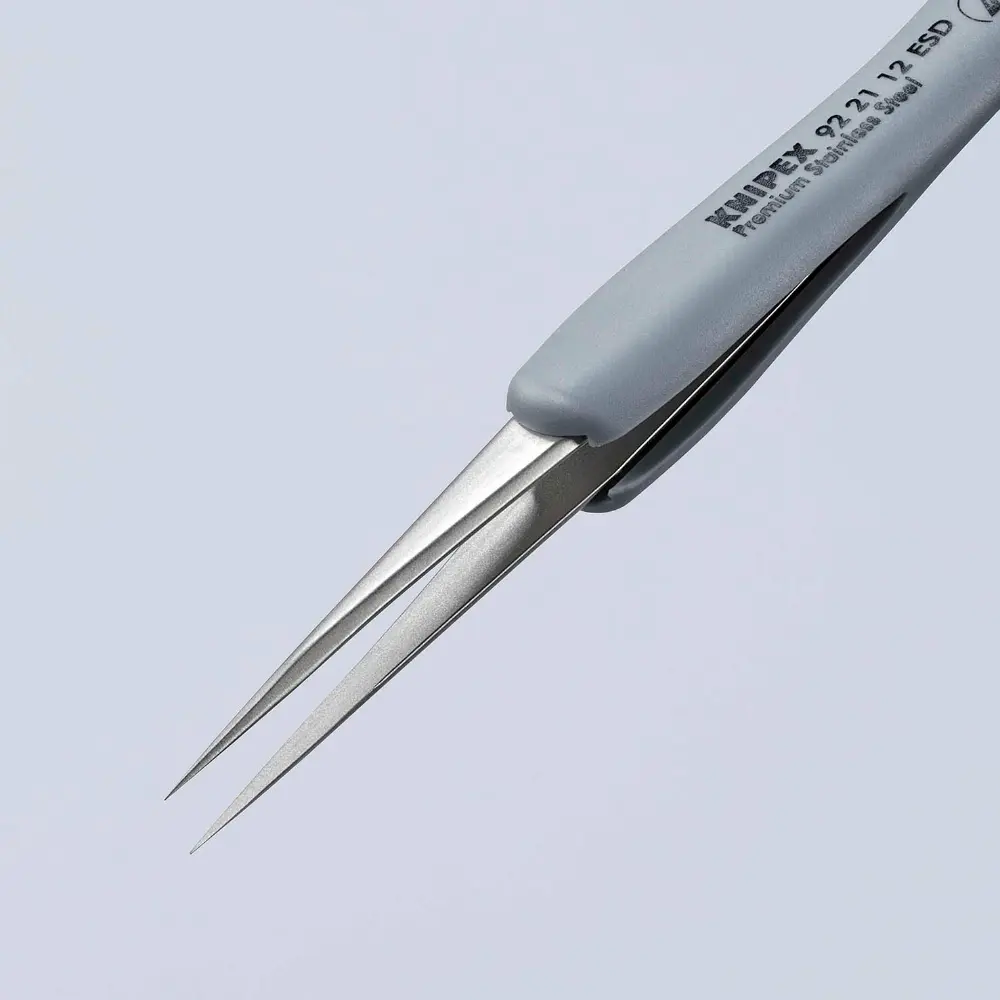 KNIPEX Präzisionspinzette mit gummiertem Griff ESD gummierter Griff 112 mm
