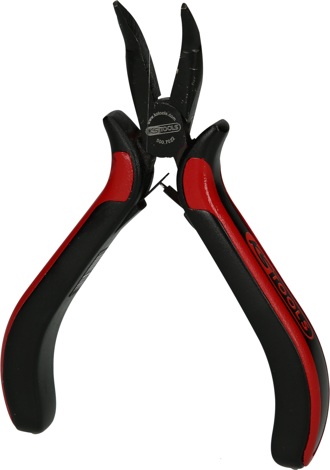 KS Tools Feinmechanik-Flachrundzange-gebogen, 130mm