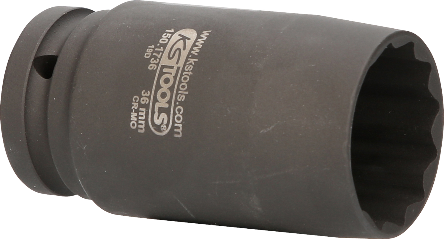 KS Tools 3/4" 12-kant-Antriebswellen-Kraftstecknuss, dünnwandig, 36mm
