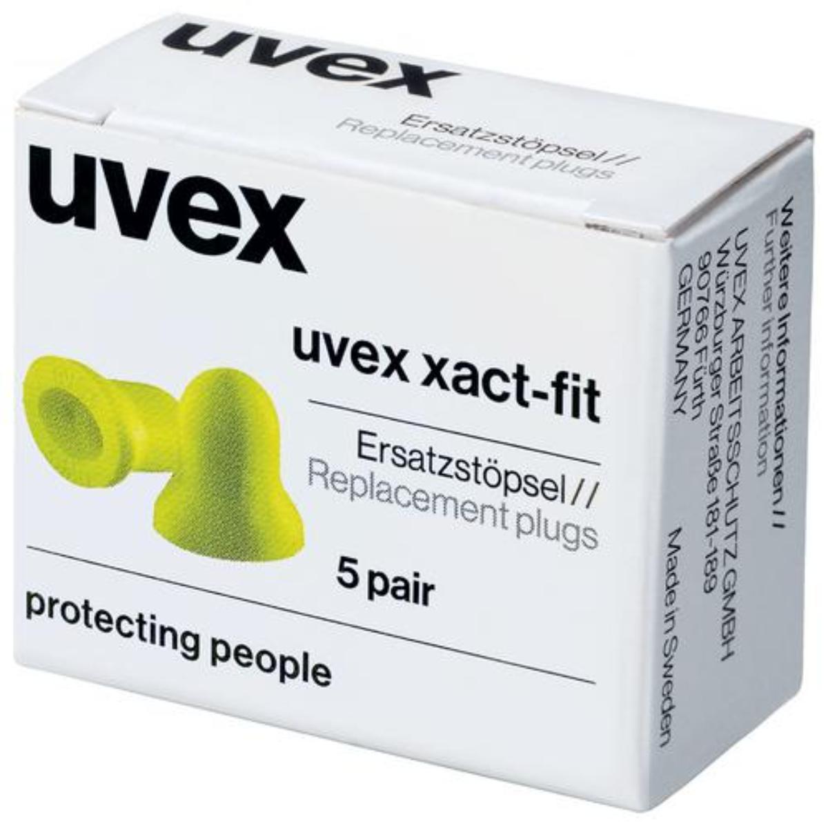 uvex xact-fit Gehörschutzstöpsel SNR 26 dB Größe M - Inhalt: 250 Paar 5-paarweise in Minibox