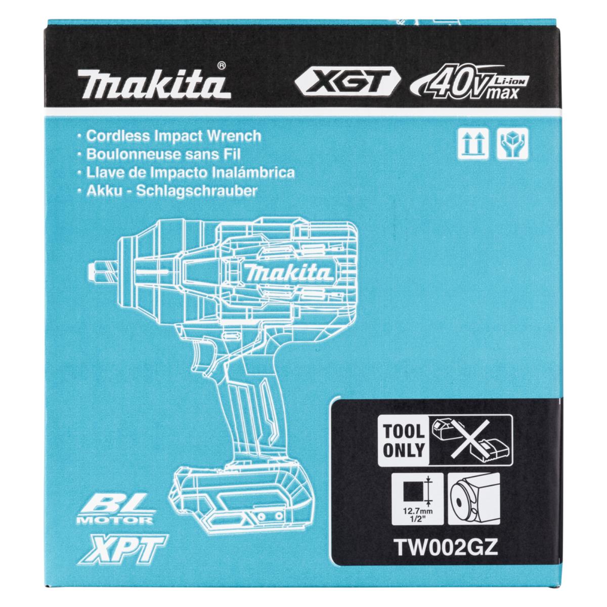 Makita Akku-Schlagschrauber XGT - 40V max. - 1/2 Zoll - 1.700 Nm - 0 - 1.800 U/min - TW002GZ