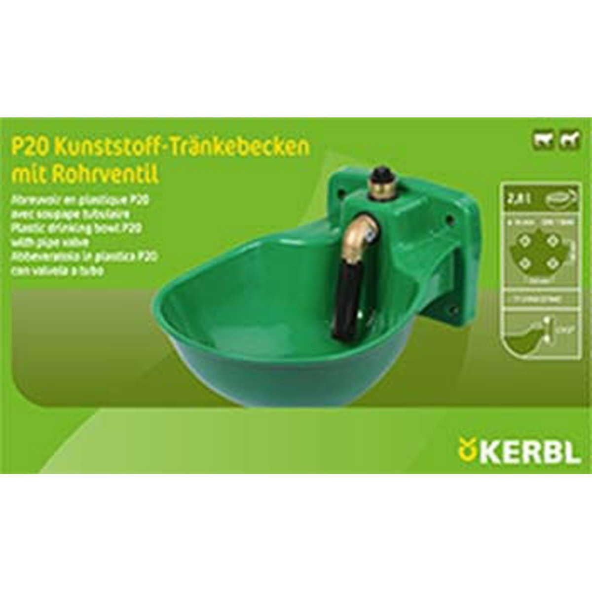 Kerbl Tränkebecken K75 - 1/2" mit Rohrventil