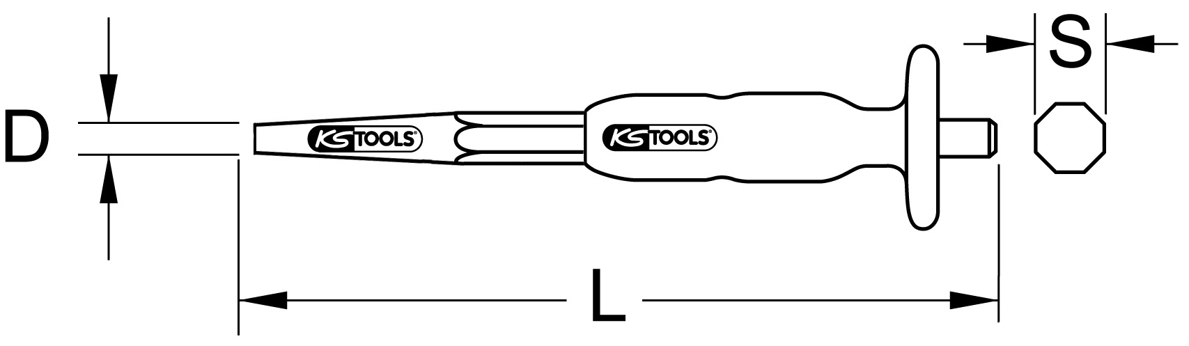 KS Tools Durchtreiber, Ø 5 mm, konisch
