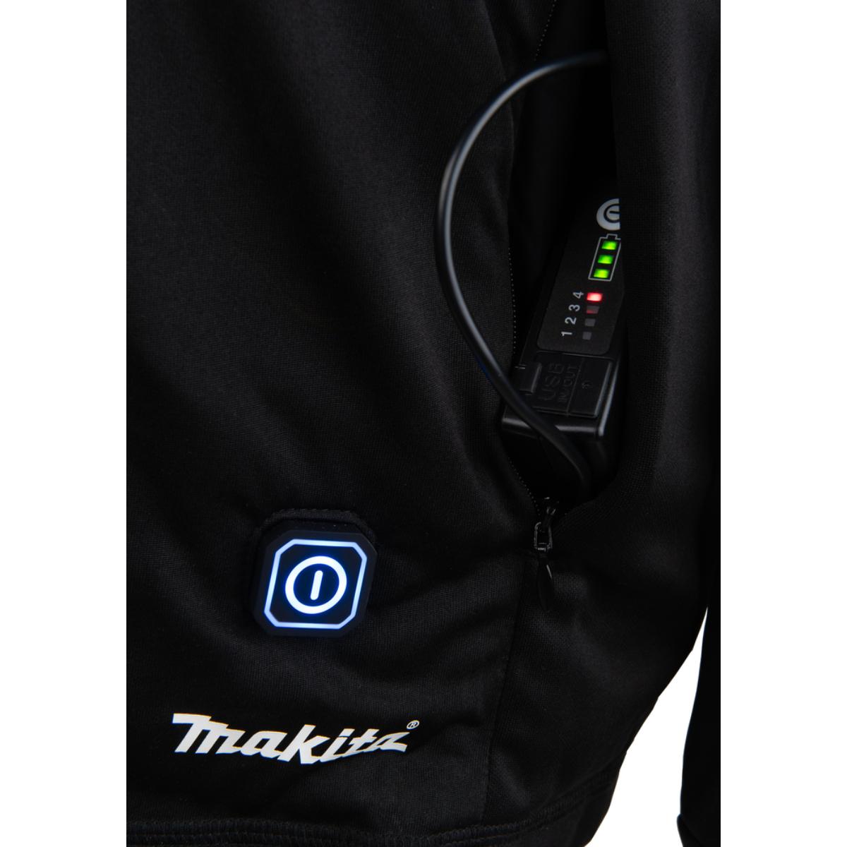 Makita Akku-Thermoshirt 18V/14,4V - 12V max. - 3-stufig - Stehkragen - Größe 3XL - DCX201C3XL