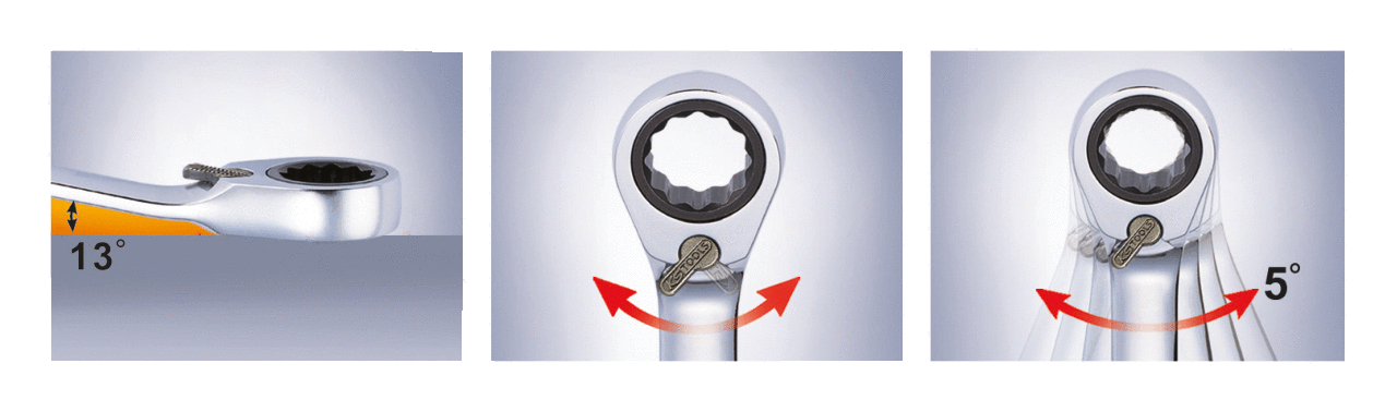 KS Tools DUO GEARplus Ringmaulschlüssel,Maul-Ratschenfunktion, umschaltbar