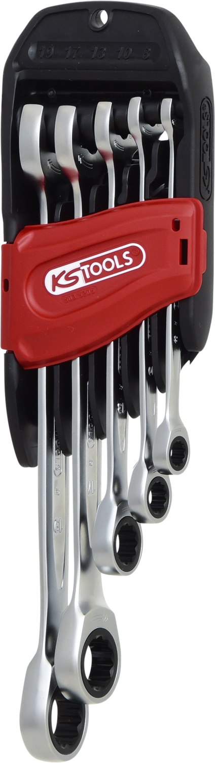 KS Tools DUO GEARplus® Ratschenringmaulschlüssel-Satz mit Maul-Ratschenfunktion, 5-tlg