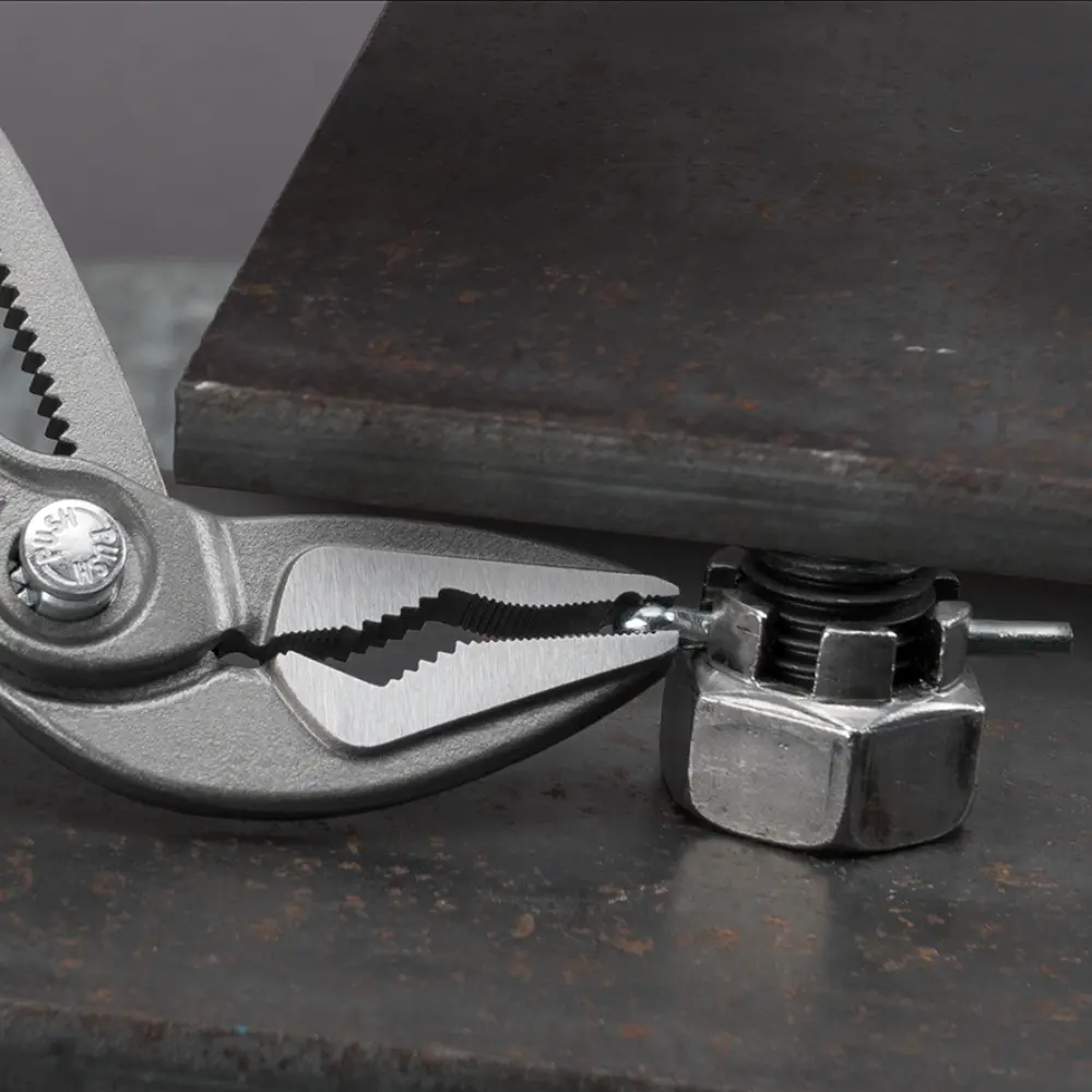 KNIPEX Cobra ES Wasserpumpenzange extra-schlank mit rutschhemmendem Kunststoff grau atramentiert 180 mm