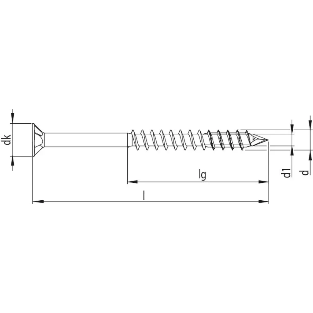 HECO UFIX 4,0 x 50, MDF-Schraube, Senkkopf, HECO Drive, TG, A2K, 200 St.