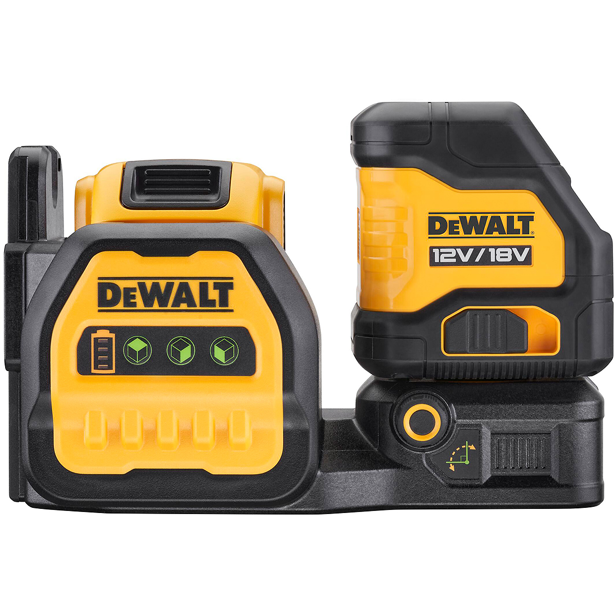 DEWALT Akku-Kreuzlinienlaser grün 18V + Akku + Schnellladegerät