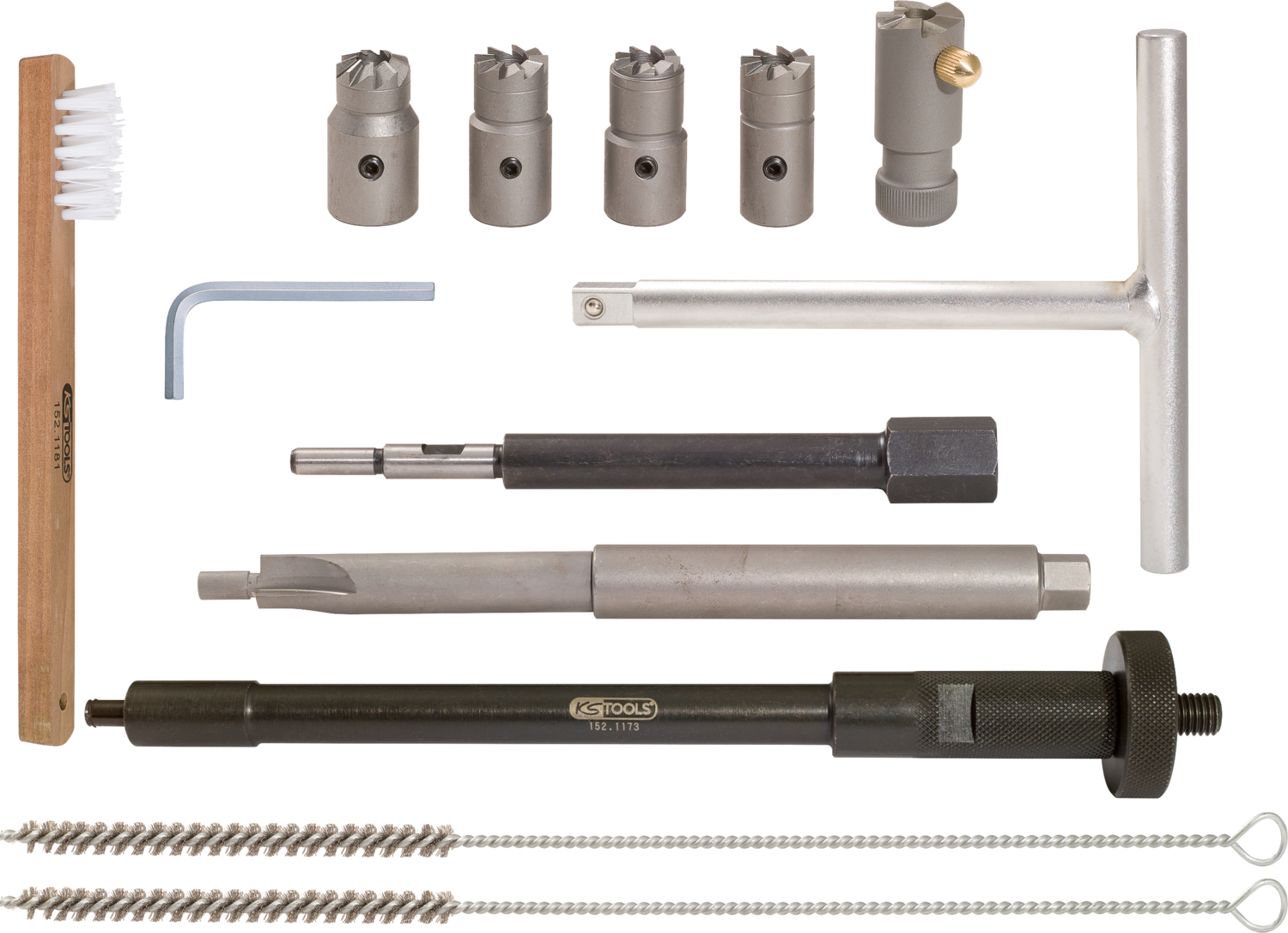 KS Tools Injektoren-Dichtsitz-Reinigungs-Satz, 13-tlg