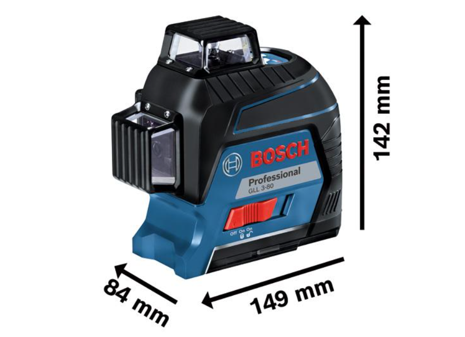 Bosch Linienlaser GLL 3-80, mit 4 x 1,5 V-LR6-Batterie
