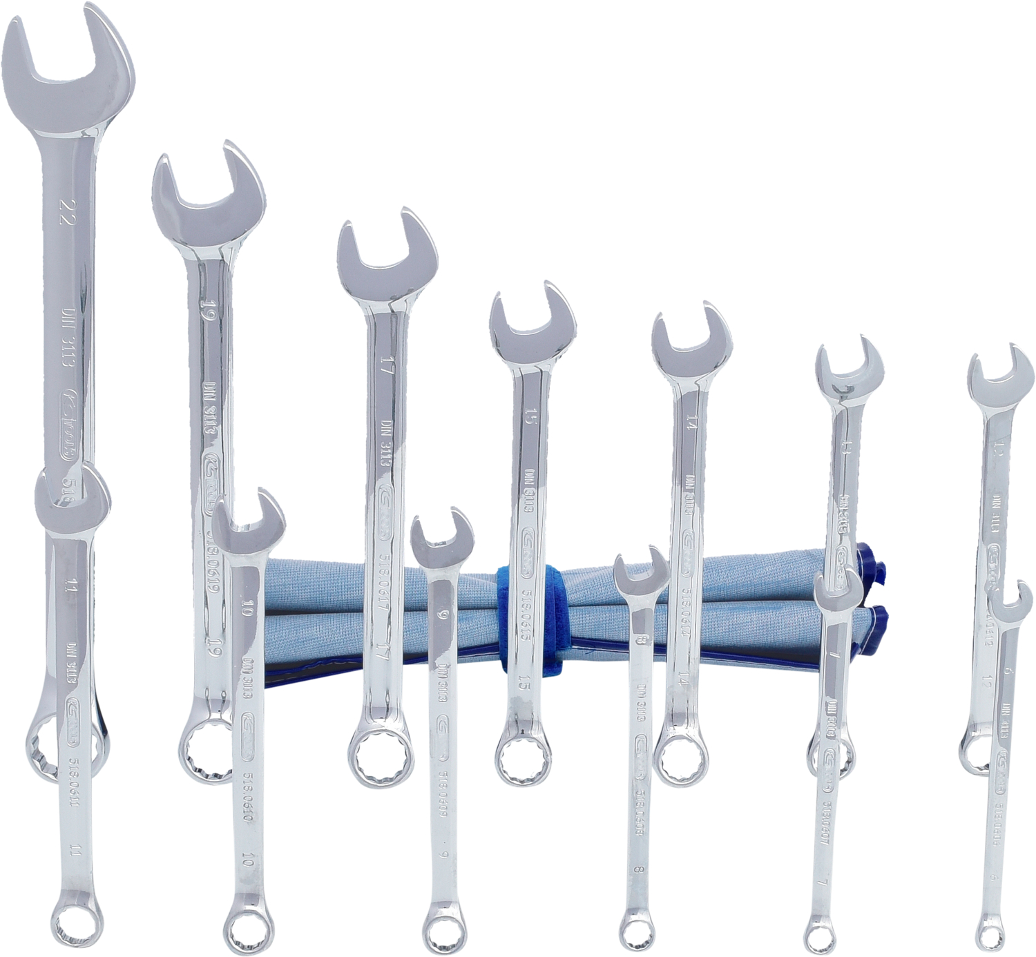 KS Tools CHROMEplus Ringmaulschlüssel-Satz, abgewinkelt, 13-tlg
