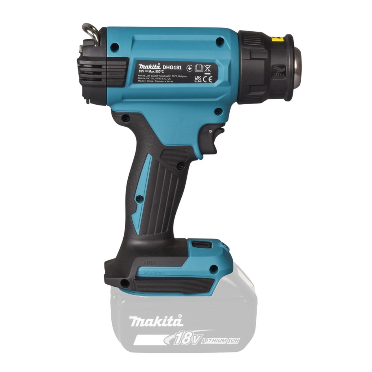 Makita Akku-Heissluftgebläse 18V (ohne Akku, ohne Ladegerät) im Transportkoffer DHG181ZK
