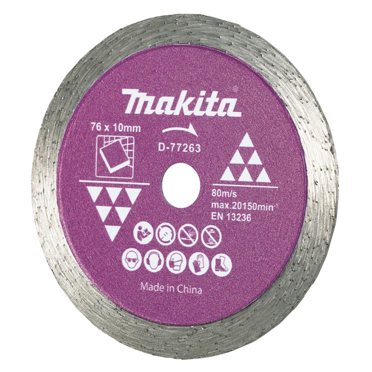 Makita Diamanttrennscheibe 76mm Ø 76 mm - 1,4 mm Schnittstärke - Trocken - Keramikfliesen - D-77263