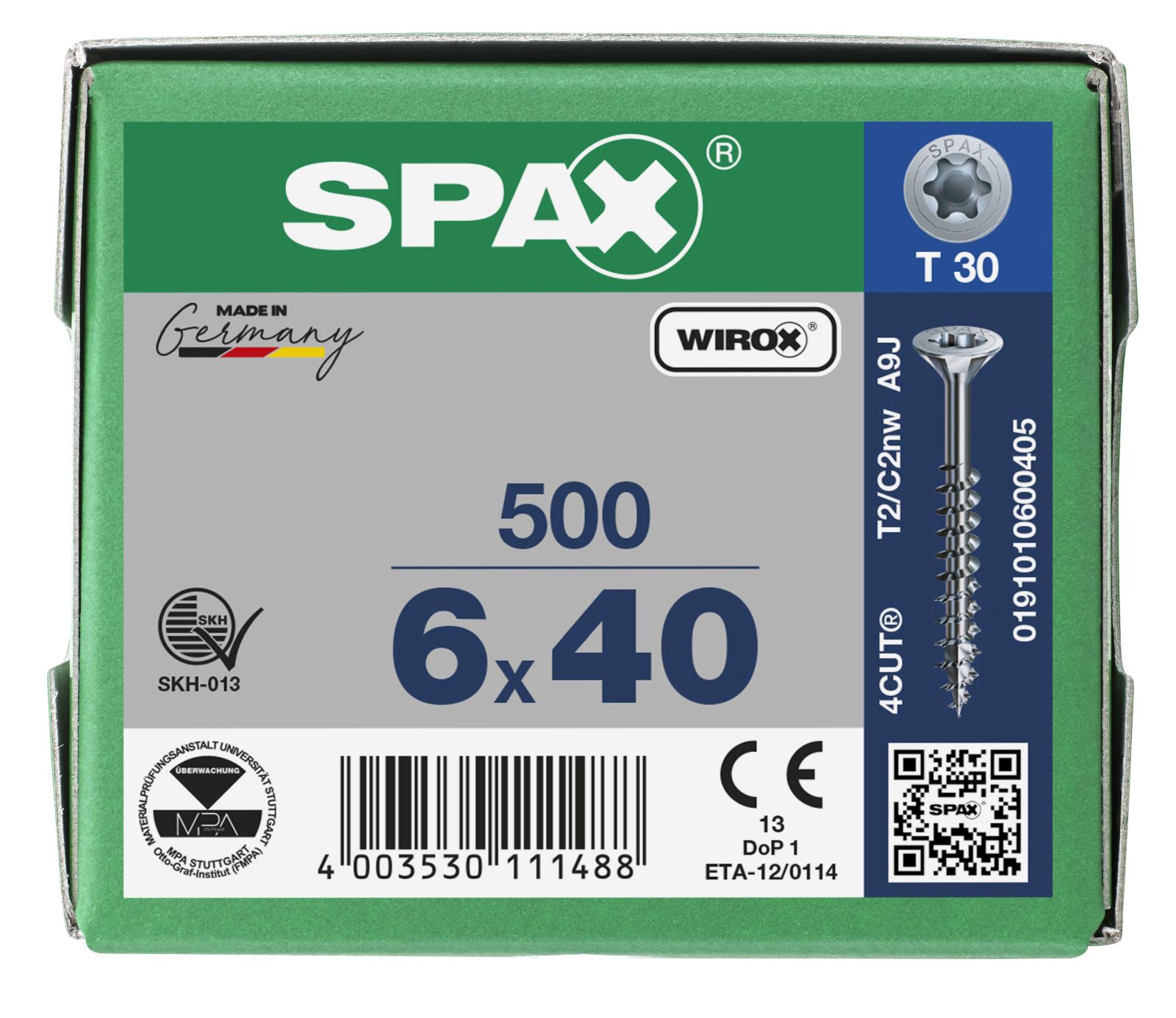 SPAX Senkmultikopf T-Star Plus T30 Teilgewinde WIROX, 500 Stück