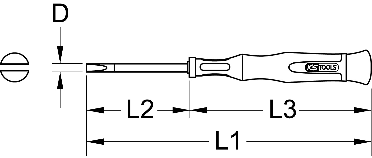 KS Tools Feinmechanik-Schlitz-Schraubendreher