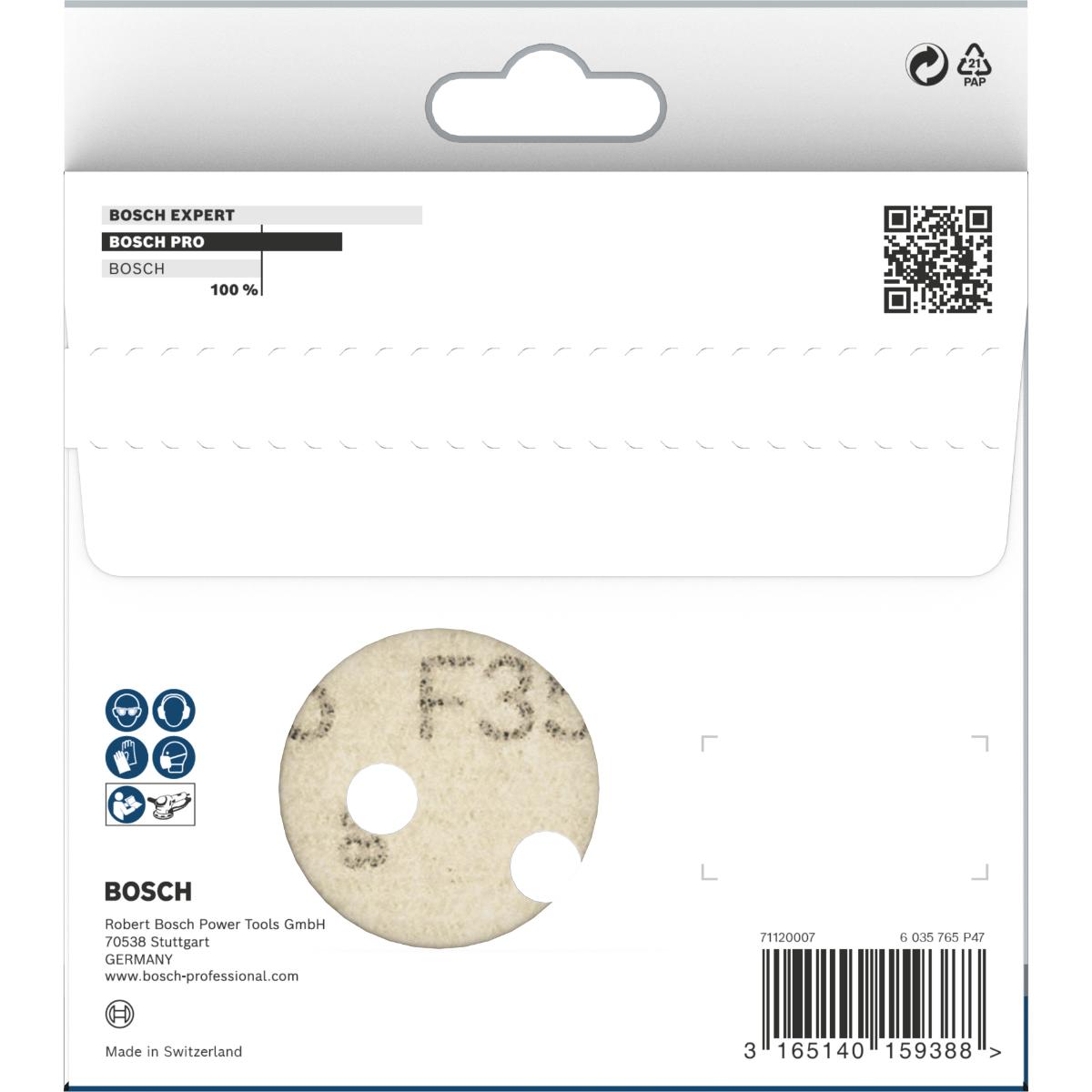 Bosch PRO Schleifblatt F355, 125 mm, 8 Löcher, Klett, 5er-Pack