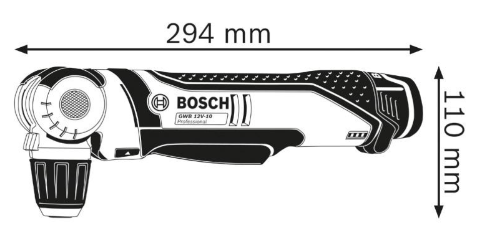 Bosch Akku-Winkelbohrmaschine GWB 10.8 V-LI, Solo Version ohne Akku und Ladegerät