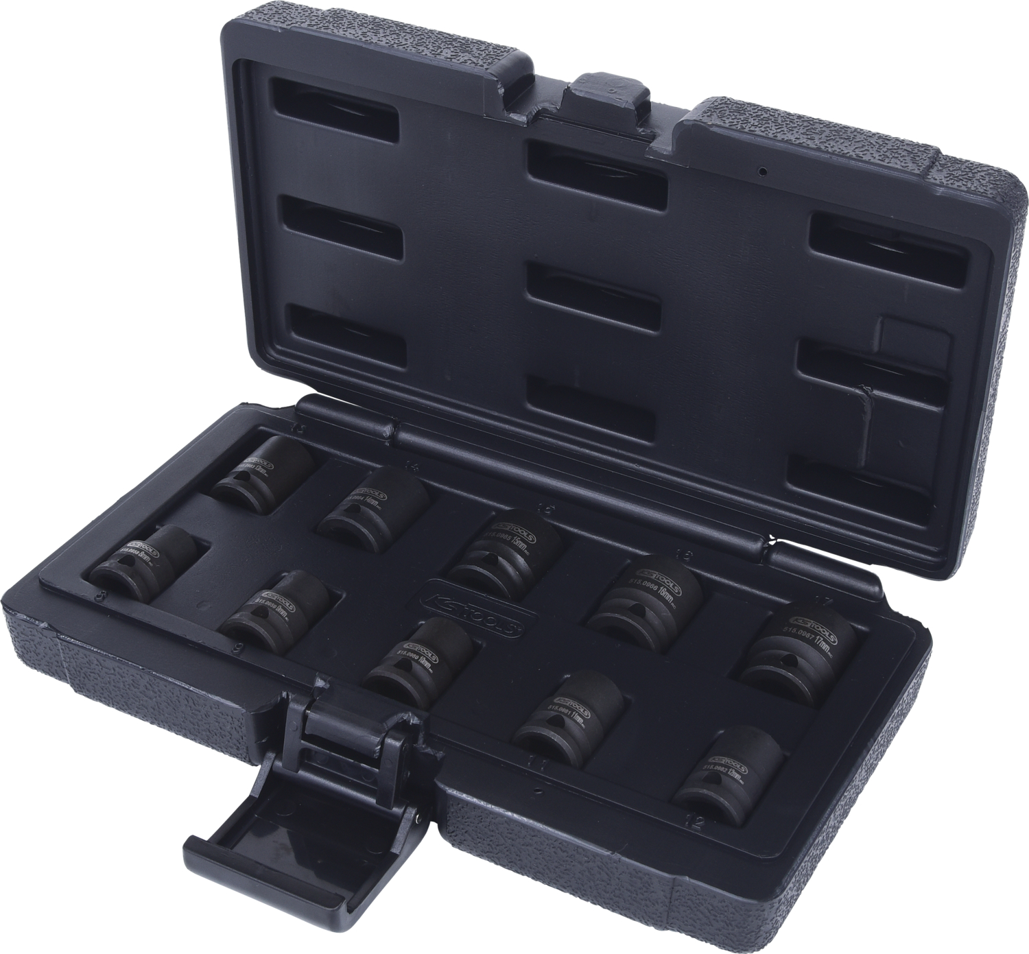 KS Tools 3/8" 12-kant-Kraft-Stecknuss-Satz, kurz, 10-tlg