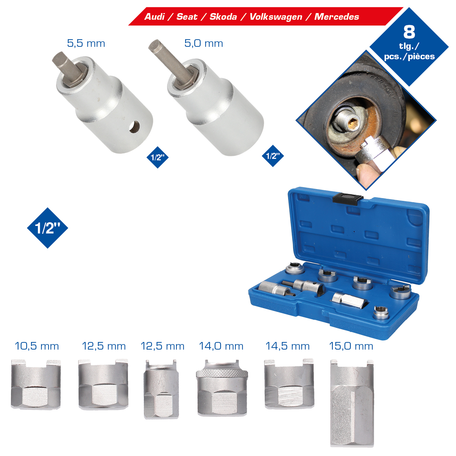 Brilliant Tools Federbein-Werkzeug-Satz, 8-tlg - BT651000