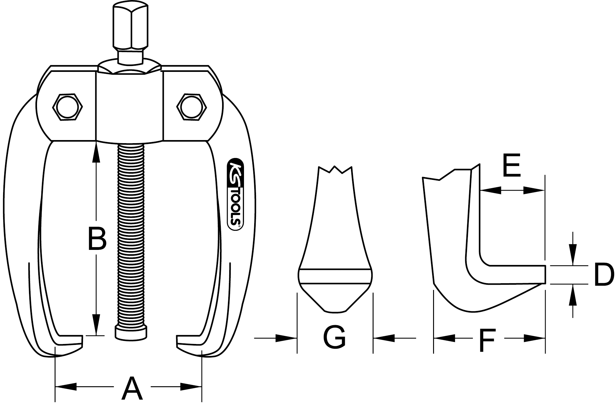 KS Tools Universal-Abzieher 2-armig