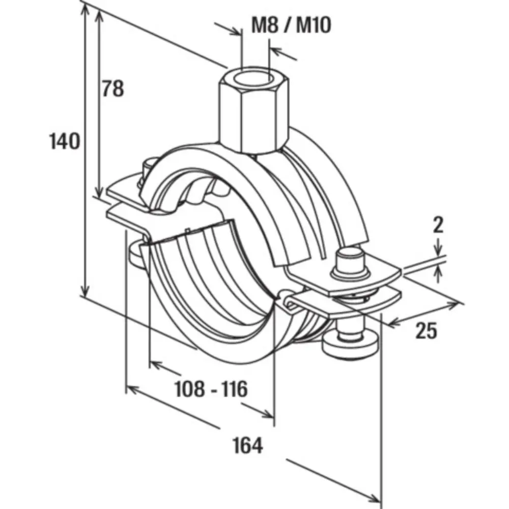 Fischer Rohrschelle FRS 108-116 M8/M10
