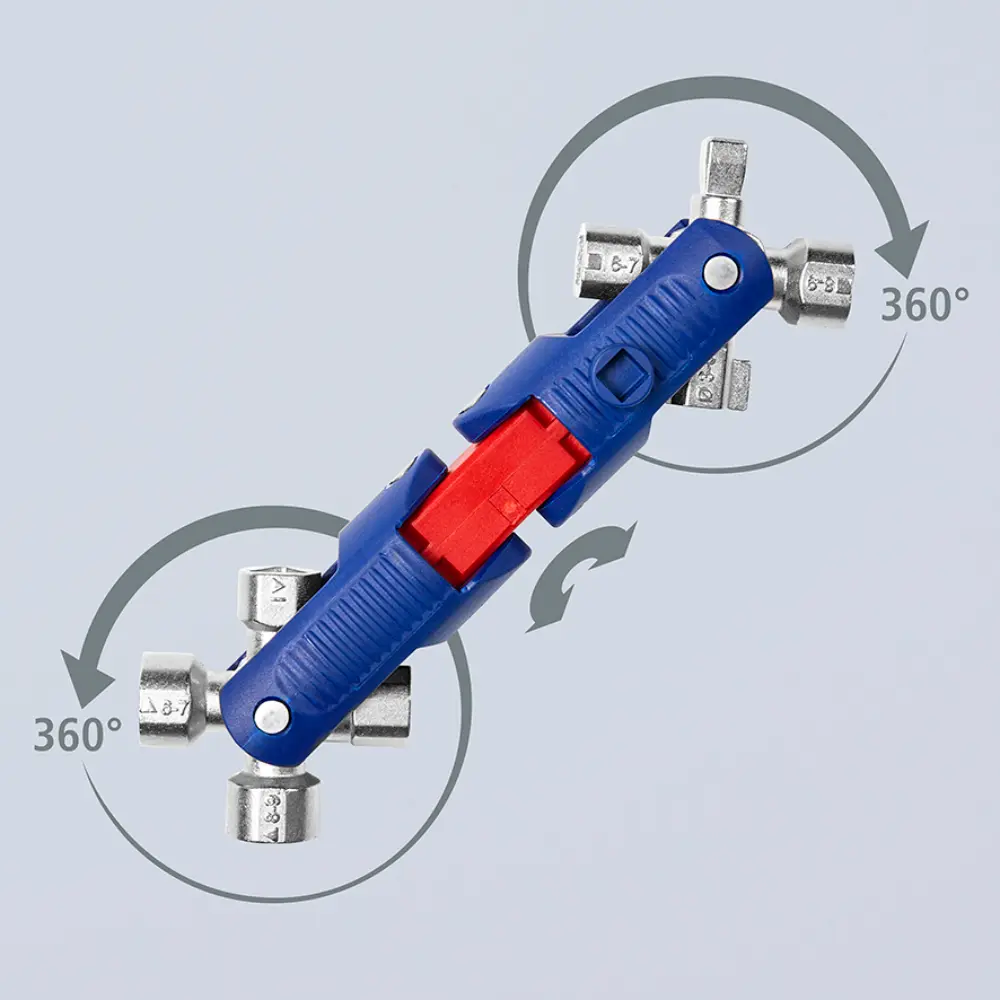KNIPEX Universalschlüssel JointKey Quadro für gängige Absperrsysteme 63 mm