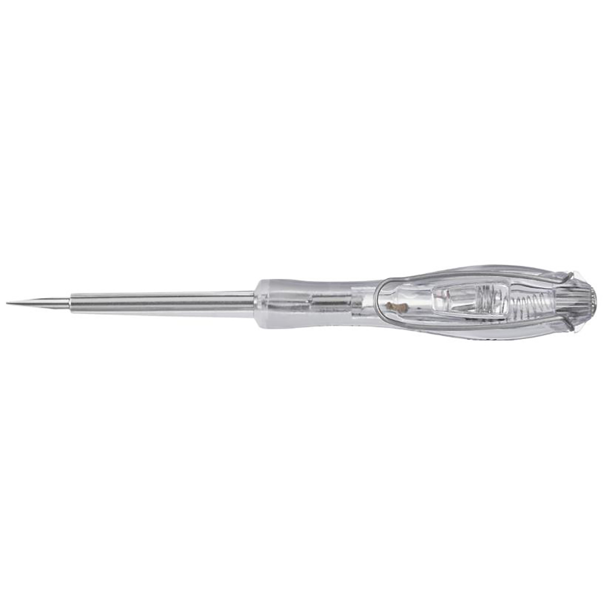 Wiha Spannungsprüfer SoftFinish einpolig, 110 - 250 Volt Schlitz transparent, mit Ansteckclip auf SB-Karte - 5 Stück