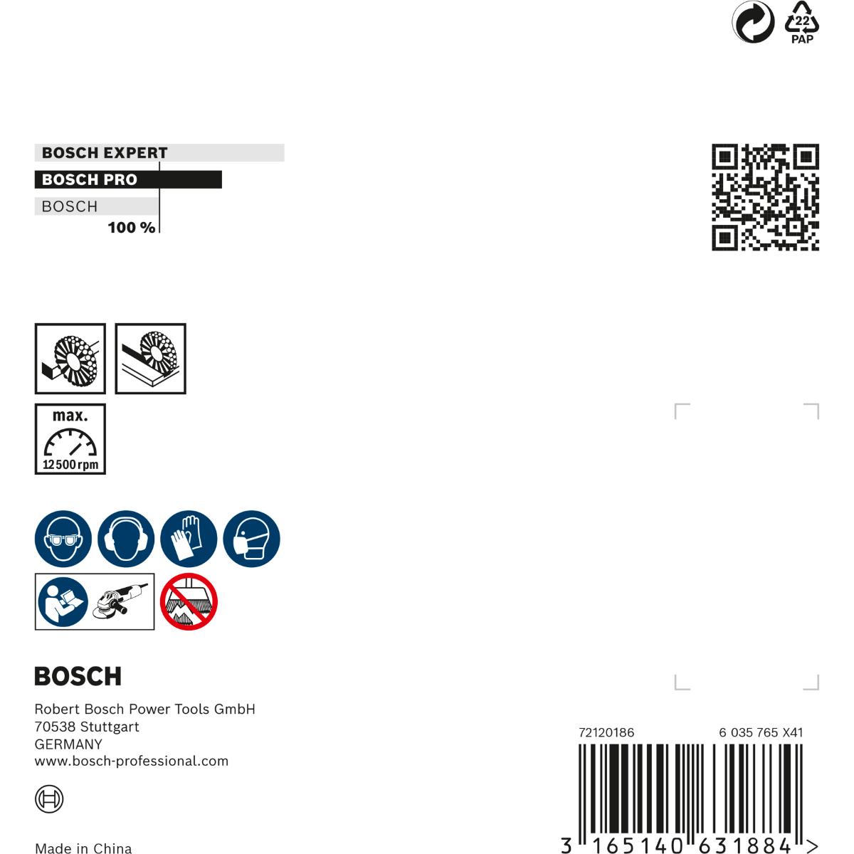 Bosch PRO Kegelbürste Clean for Inox, 100 mm, gewellter rostfreier Stahldraht